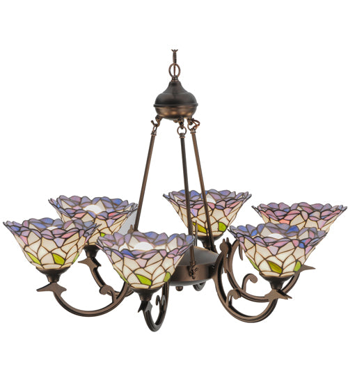 Meyda Tiffany Daffodil Bell 27398 Chandelier Light - Craftsman Brown