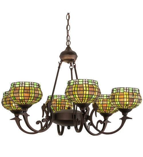 Meyda Tiffany Jeweled Basket 27404 Chandelier Light - Mahogany Bronze