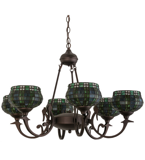 Meyda Tiffany Jeweled Basket 27404 Chandelier Light - Mahogany Bronze