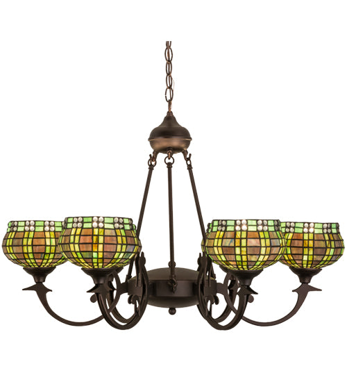 Meyda Tiffany Jeweled Basket 27404 Chandelier Light - Mahogany Bronze