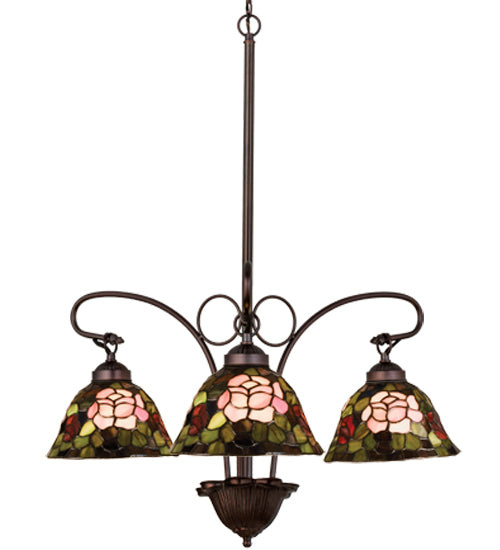 Meyda Tiffany Tiffany Rosebush 27418 Chandelier Light - Purple/Blue Burgundy Pink