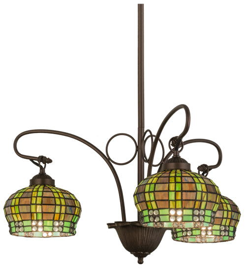 Meyda Tiffany Jeweled Basket 27420 Chandelier Light - Mahogany Bronze