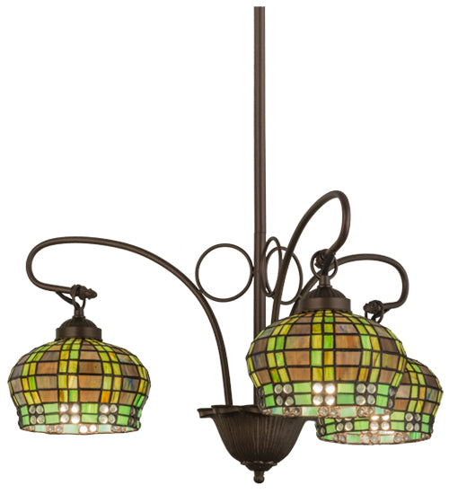 Meyda Tiffany Jeweled Basket 27420 Chandelier Light - Mahogany Bronze