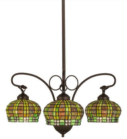 Meyda Tiffany Jeweled Basket 27420 Chandelier Light - Mahogany Bronze