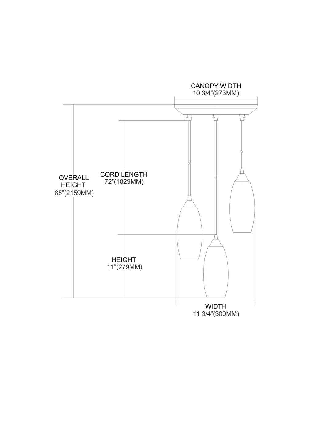 Elk Iridescence 10076/3SBI Pendant Light - Satin Nickel