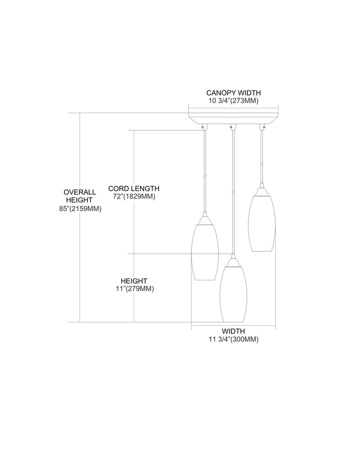 Elk Iridescence 10076/3SBI Pendant Light - Satin Nickel