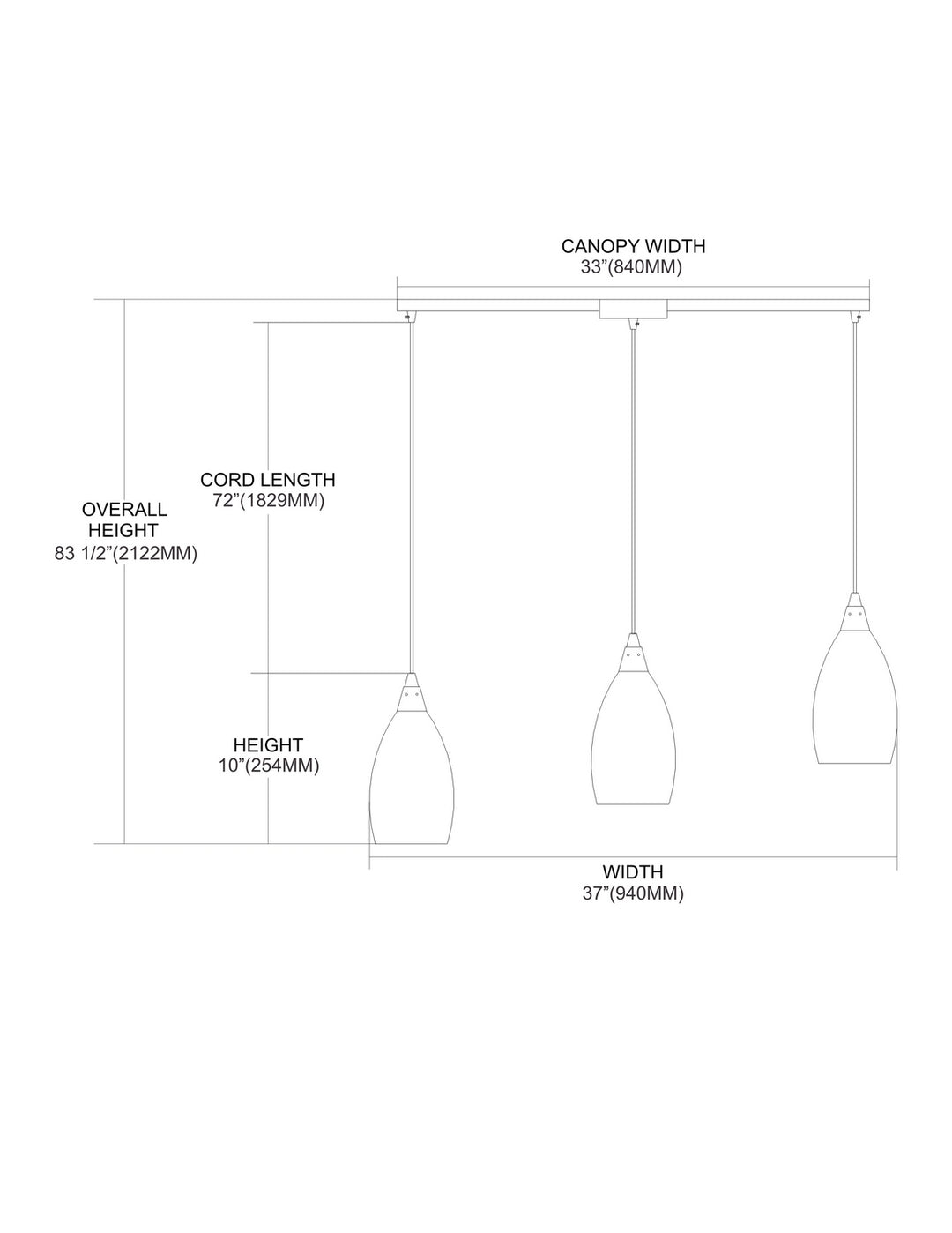 Elk Geologic 10077/3L Pendant Light - Satin Nickel