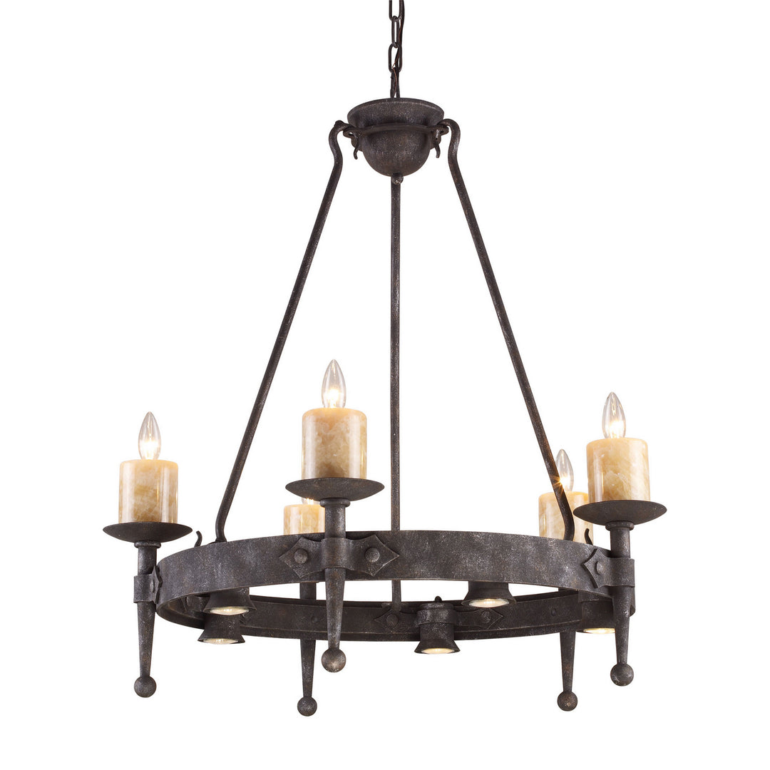 Elk Cambridge 14005/5+5 Chandelier Light - Moonlit Rust