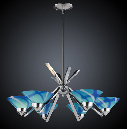 Elk Refraction 1475/6CAR Chandelier Light - Polished Chrome