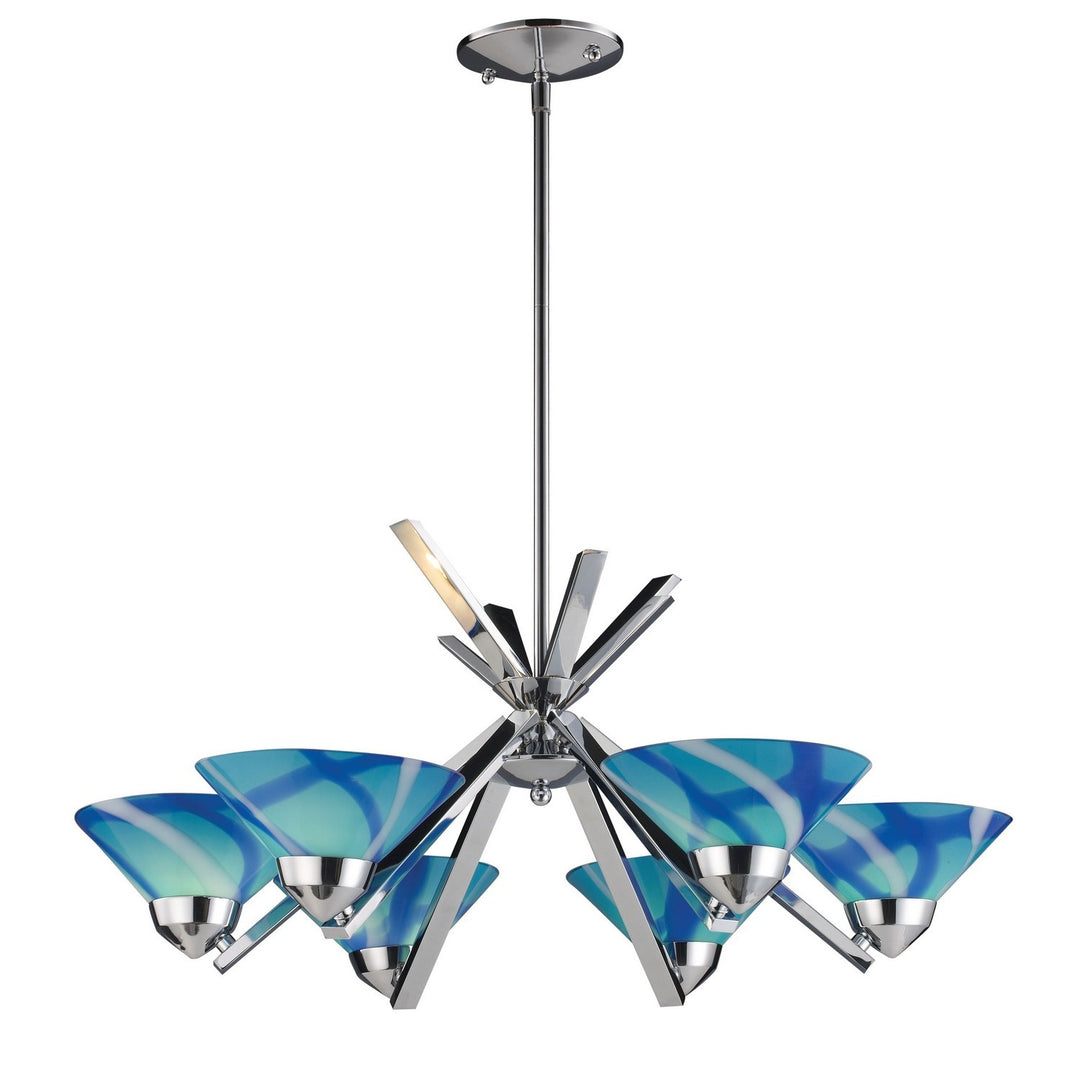 Elk Refraction 1475/6CAR Chandelier Light - Polished Chrome