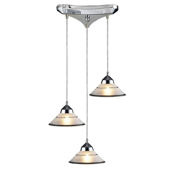 Elk Refraction 1477/3 Pendant Light - Polished Chrome