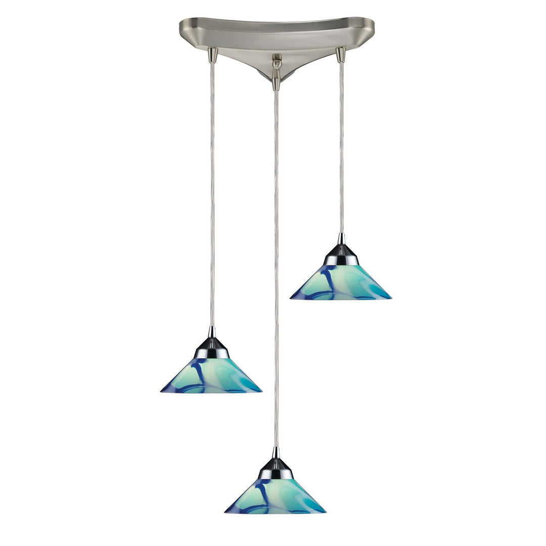 Elk Refraction 1477/3CAR Pendant Light - Polished Chrome