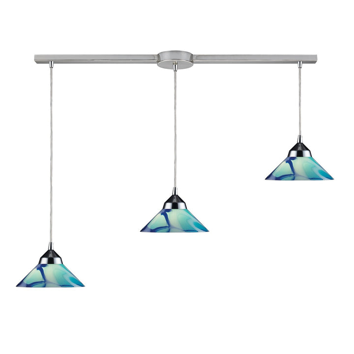 Elk Refraction 1477/3L-CAR Pendant Light - Polished Chrome