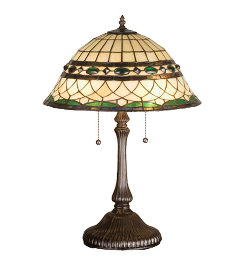 Meyda Tiffany Lighting 27538 Tiffany Roman Two Light Table Lamp Lamp Bronze / Dark