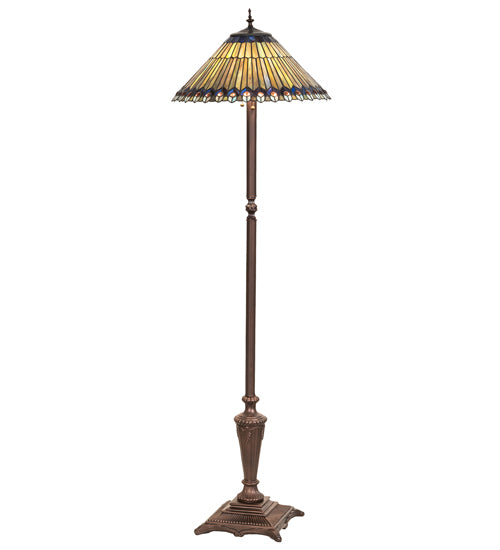 Meyda Tiffany Lighting 27561 Tiffany Jeweled Peacock Floor Lamp Lamp Bronze / Dark