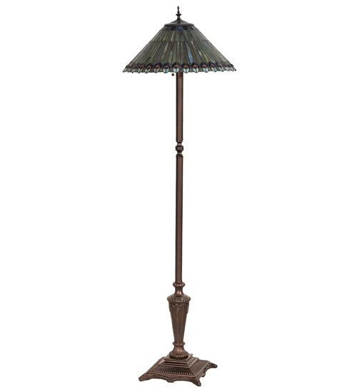 Meyda Tiffany Lighting 27561 Tiffany Jeweled Peacock Floor Lamp Lamp Bronze / Dark