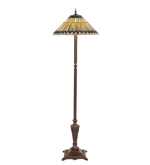 Meyda Tiffany Lighting 27561 Tiffany Jeweled Peacock Floor Lamp Lamp Bronze / Dark