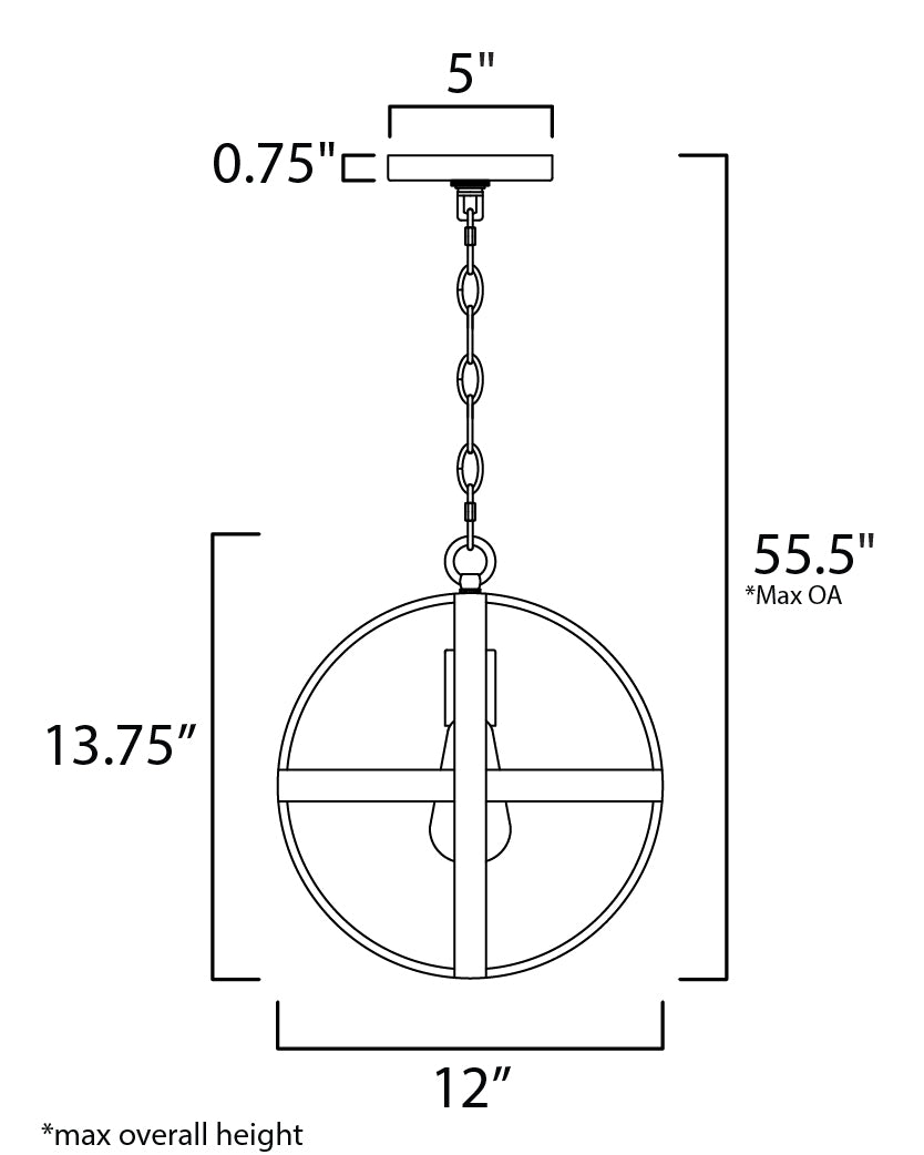 Maxim Compass 27571APBK Pendant Light - Antique Pecan / Black