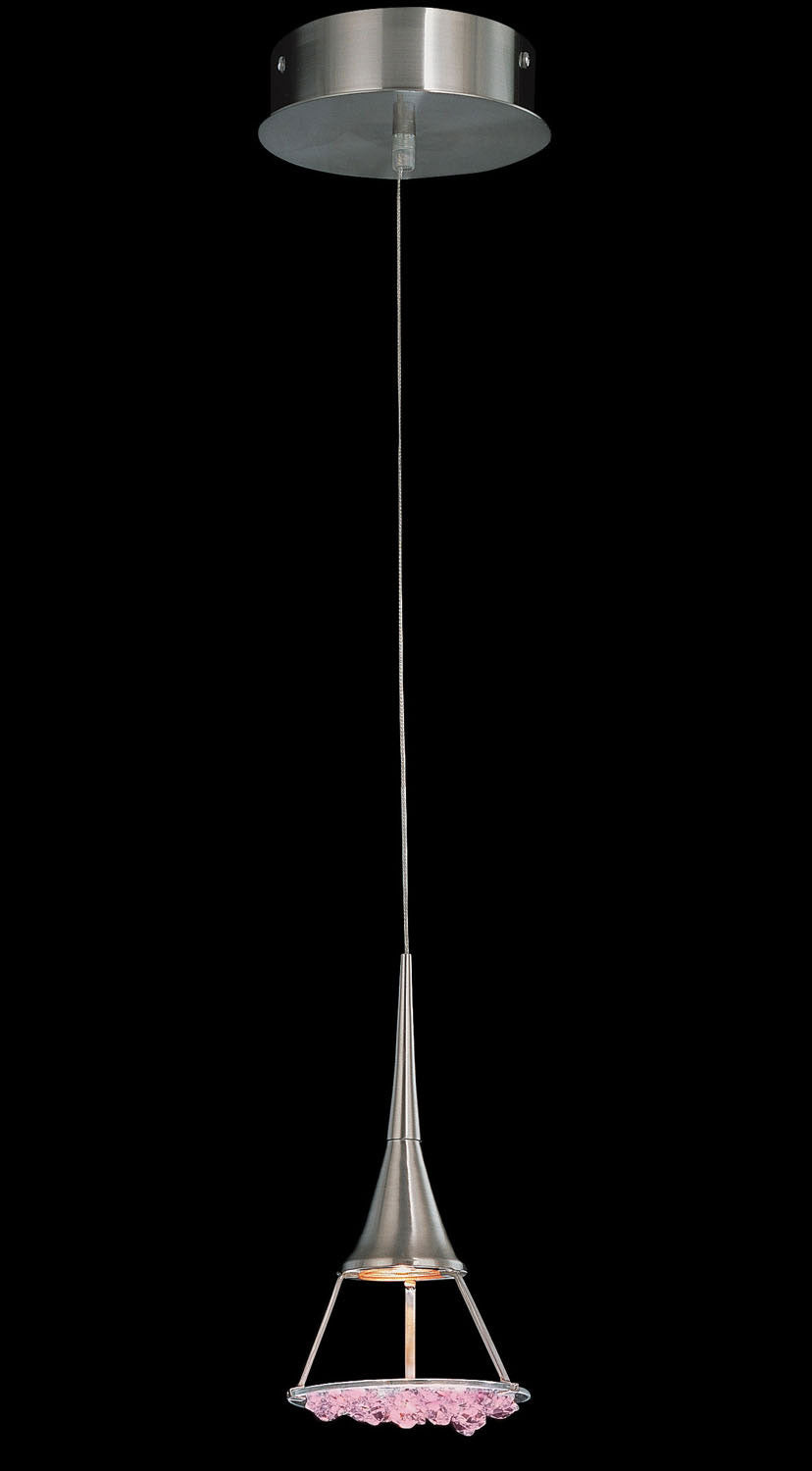 Classic Crystal Lake 16061 SN PNK Pendant Light - Satin Nickel