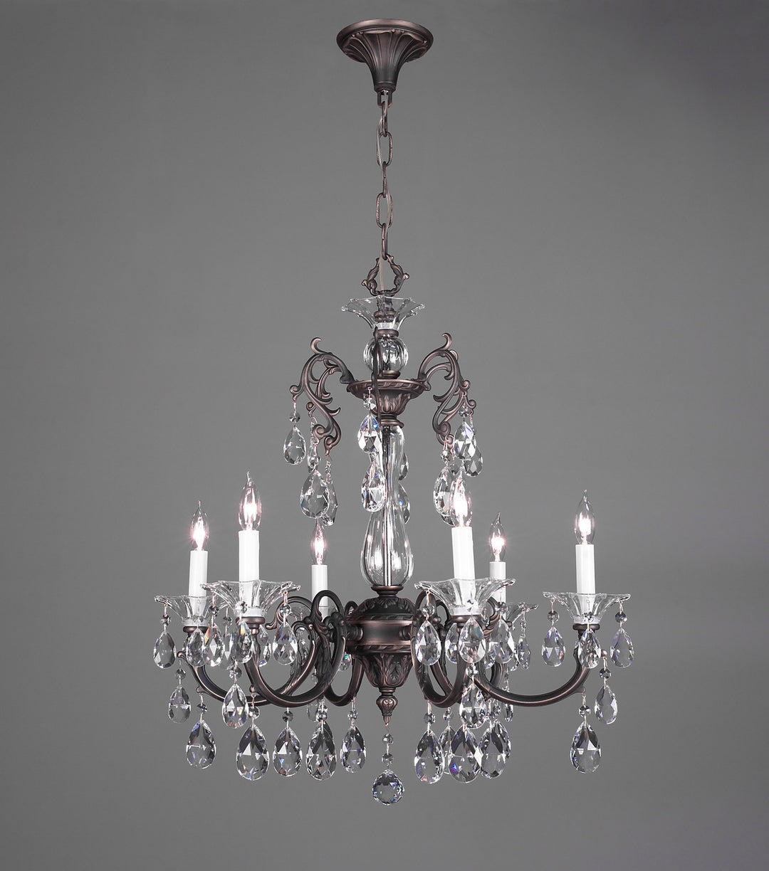 Classic Via Lombardi 57056 RB CP Chandelier Light - Roman Bronze