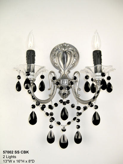 Classic Via Venteo 57002 SS CBK Wall Sconce Light - Silverstone
