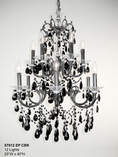 Classic Via Venteo 57012 EP CBK Chandelier Light - Ebony Pearl