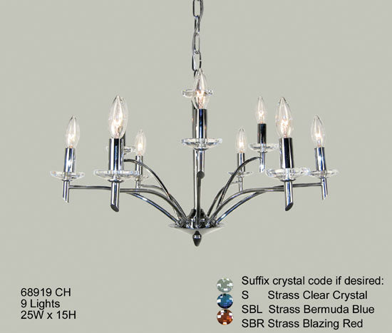 Classic Helsinki 68919 CH Chandelier Light - Chrome