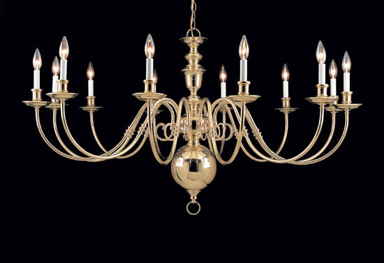 Classic Jamestown 6735 Chandelier Light - Polished Brass