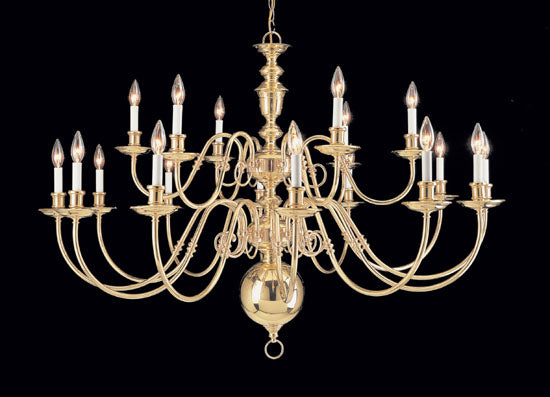 Classic Jamestown 6736 Chandelier Light - Polished Brass