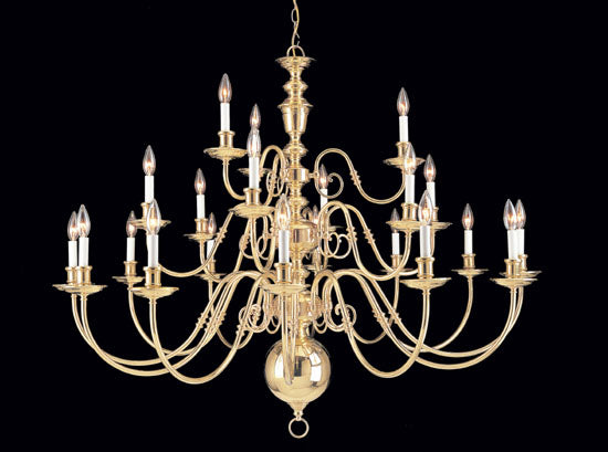 Classic Jamestown 6737 Chandelier Light - Polished Brass