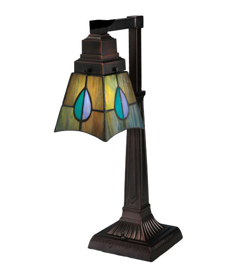 Meyda Tiffany Lighting 27637 Mackintosh Leaf One Light Desk Lamp Lamp Bronze / Dark