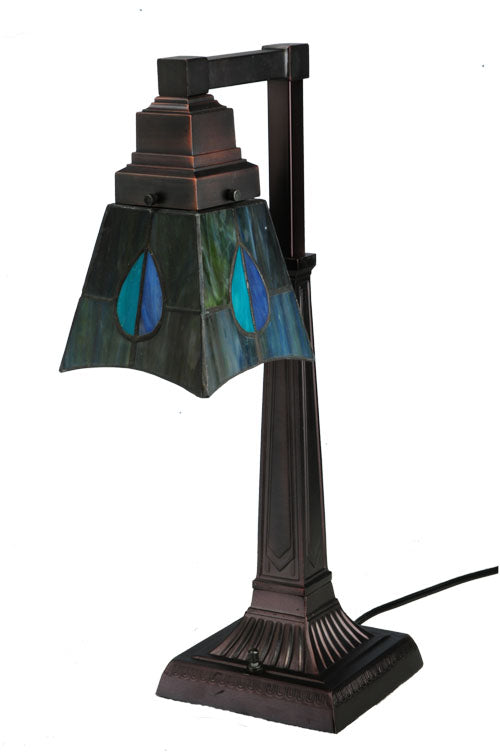 Meyda Tiffany Lighting 27637 Mackintosh Leaf One Light Desk Lamp Lamp Bronze / Dark