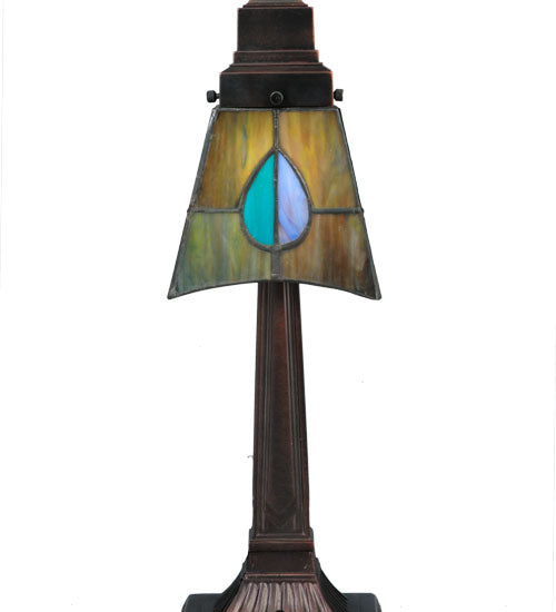 Meyda Tiffany Lighting 27637 Mackintosh Leaf One Light Desk Lamp Lamp Bronze / Dark