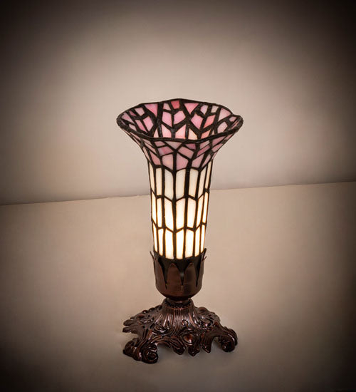 Meyda Tiffany Lighting 27679 Stained Glass Pond Lily Mini Lamp Lamp Bronze / Dark