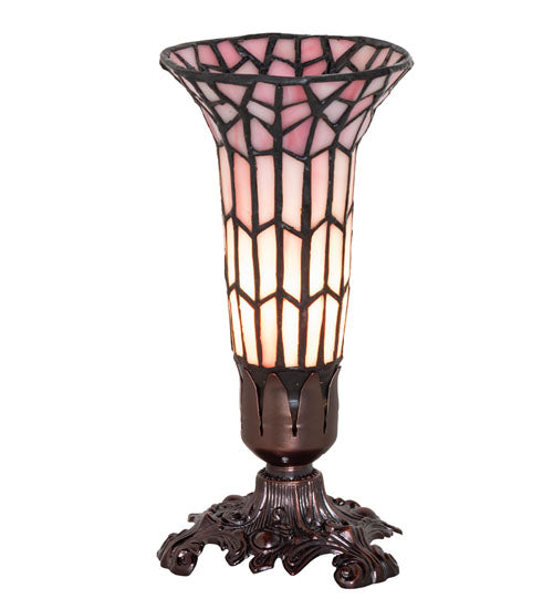 Meyda Tiffany Lighting 27680 Stained Glass Pond Lily Mini Lamp Lamp Bronze / Dark