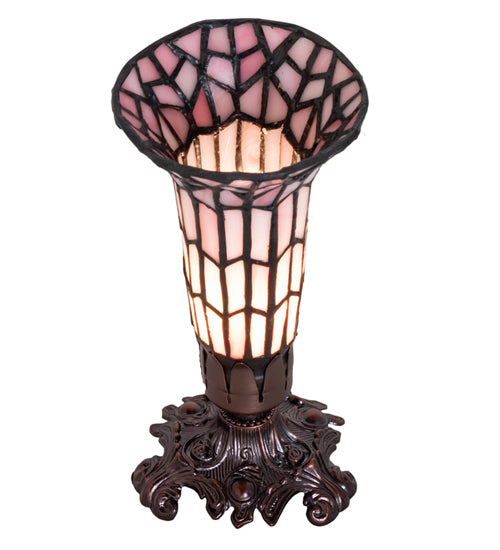 Meyda Tiffany Lighting 27680 Stained Glass Pond Lily Mini Lamp Lamp Bronze / Dark