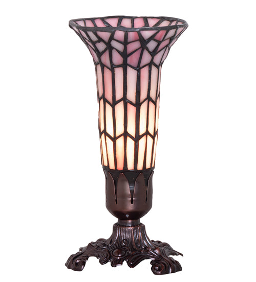 Meyda Tiffany Lighting 27680 Stained Glass Pond Lily Mini Lamp Lamp Bronze / Dark