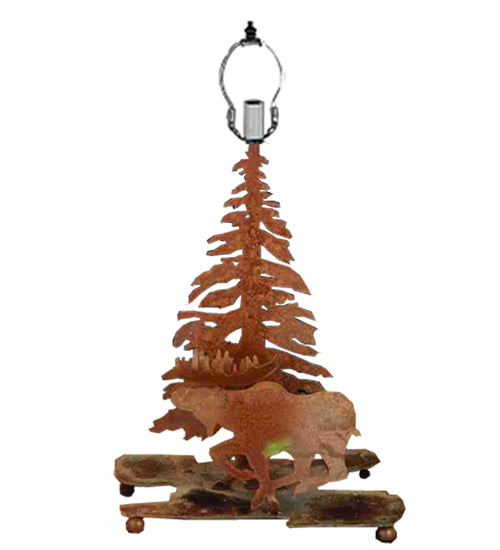 Meyda Tiffany Lighting 27711 Moose On The Loose Two Light Table Base Utility Light Bronze / Dark