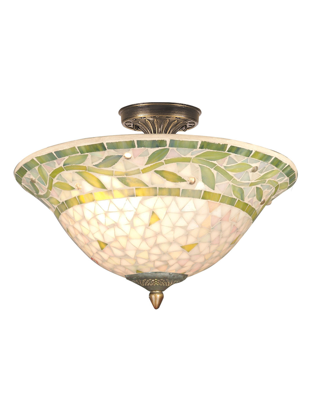 Dale Tiffany Mosaic TH70655 Ceiling Light - Antique Brass