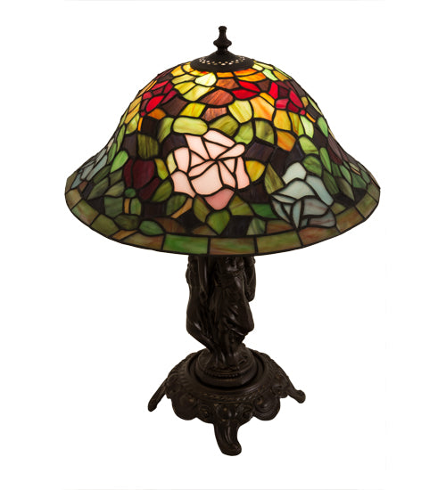 Meyda Tiffany Lighting 27820 Rosebush One Light Table Lamp Lamp Bronze / Dark