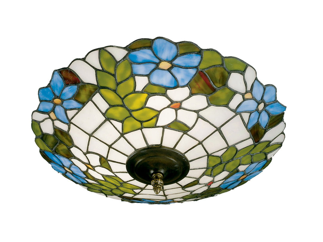 Dale Tiffany Floral 3660/3LTF Ceiling Light - Antique Brass