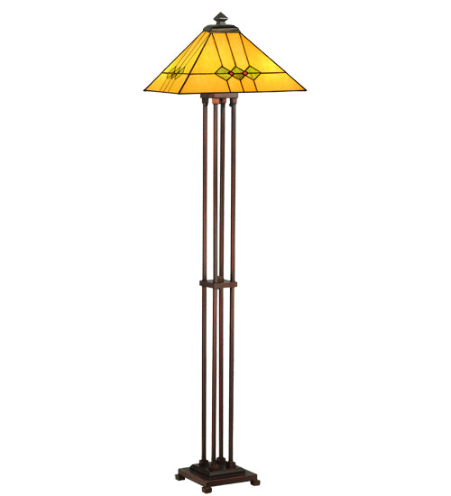 Meyda Tiffany Lighting 27854 Martini Mission Two Light Floor Lamp Lamp Bronze / Dark