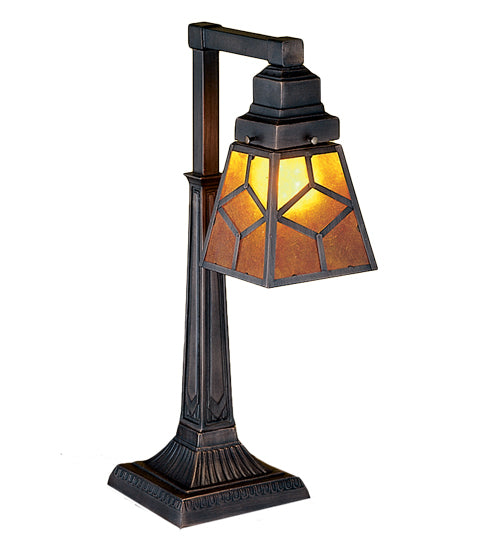 Meyda Tiffany Lighting 27881 Diamond Craftsman One Light Desk Lamp Lamp Bronze / Dark