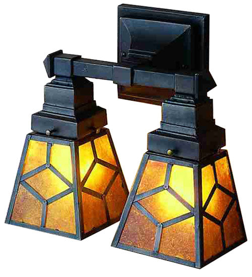 Meyda Tiffany Diamond Craftsman 27882 Wall Light - Mahogany Bronze