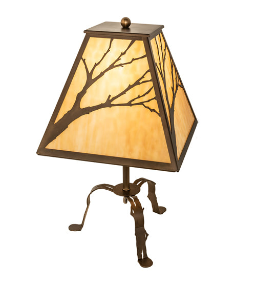 Meyda Tiffany Lighting 27906 Branches One Light Table Lamp Lamp Copper/Antique/Verde