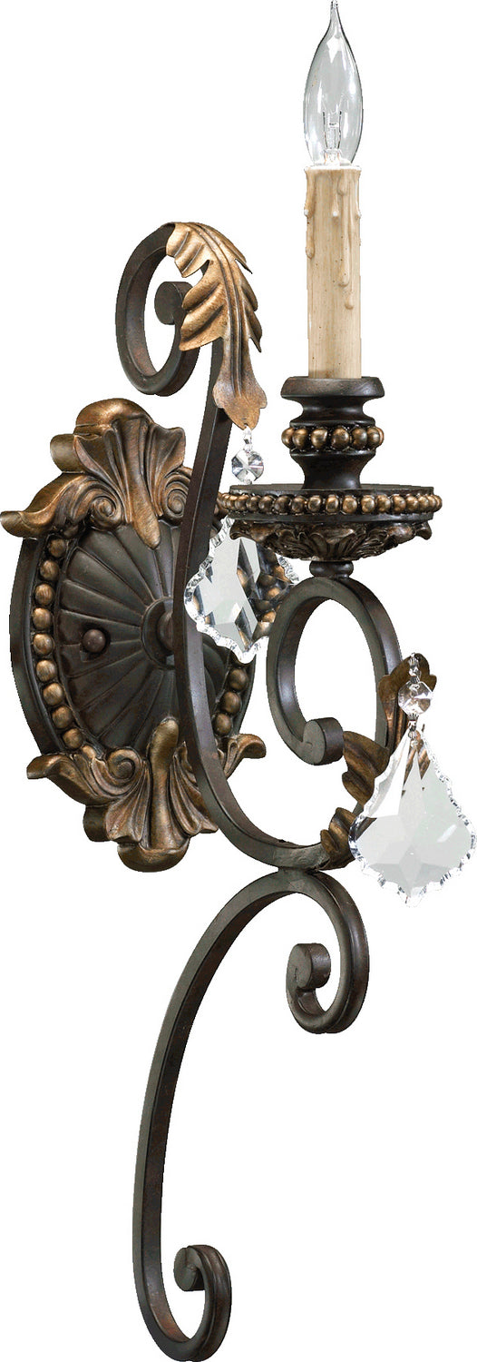 Quorum Rio Salado 5357-1-44 Wall Sconce Light - Toasted Sienna With Mystic Silver