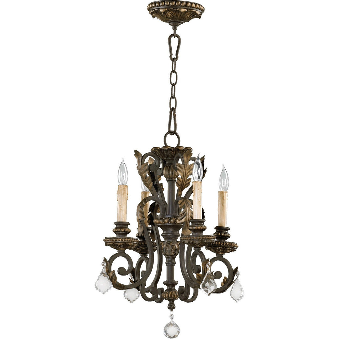 Quorum Rio Salado 6157-4-44 Chandelier Light - Toasted Sienna With Mystic Silver