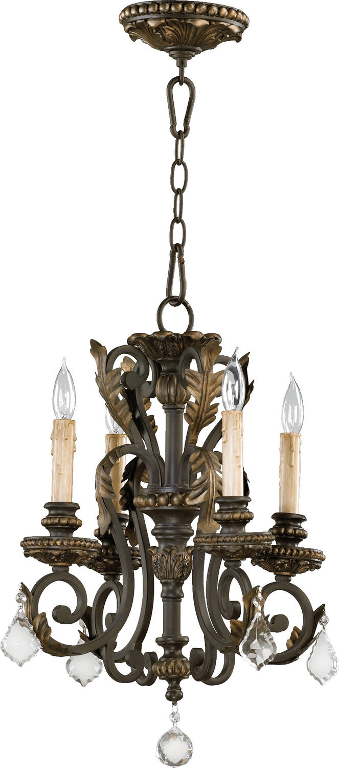 Quorum Rio Salado 6157-4-44 Chandelier Light - Toasted Sienna With Mystic Silver