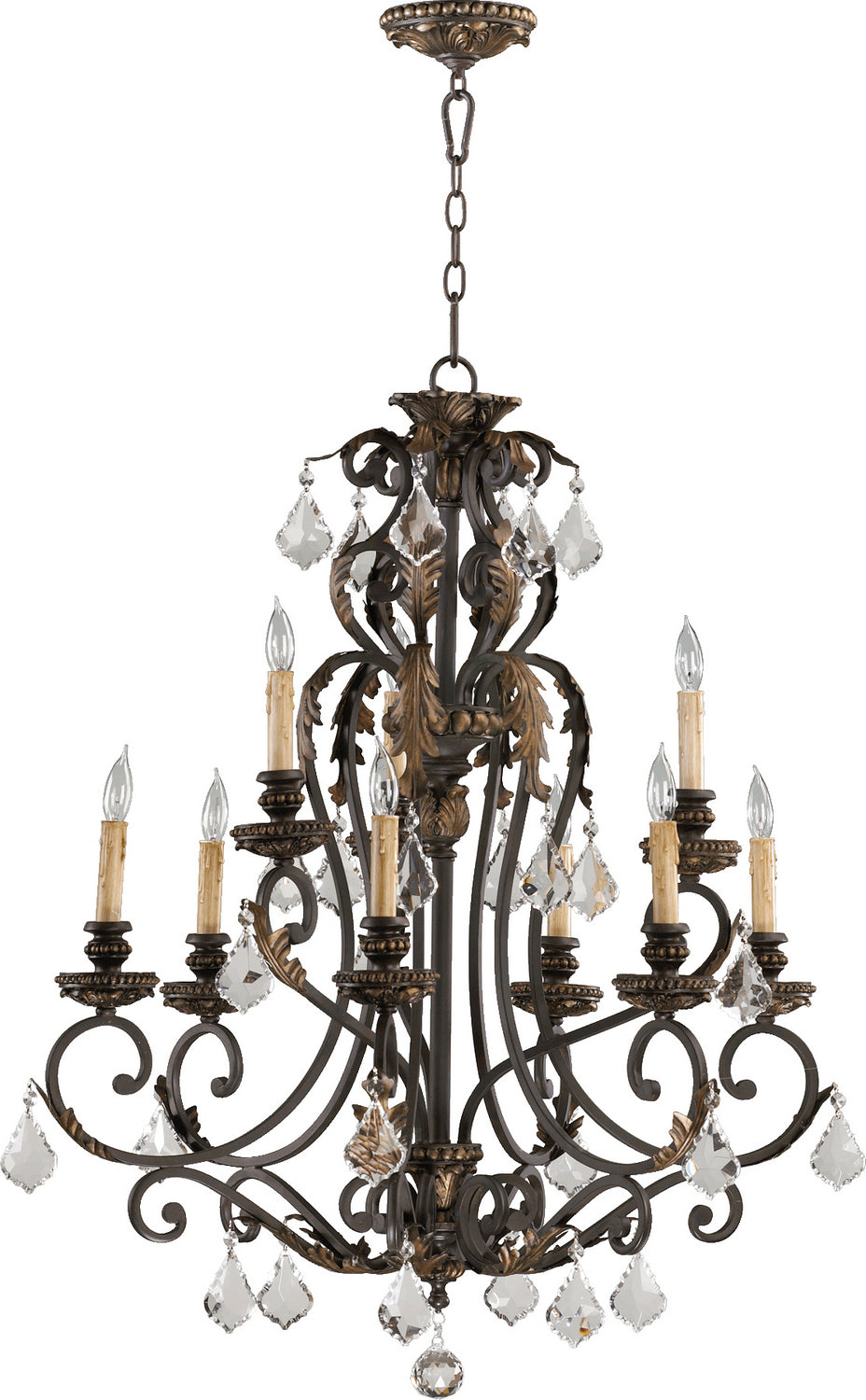 Quorum Rio Salado 6157-9-44 Chandelier Light - Toasted Sienna With Mystic Silver