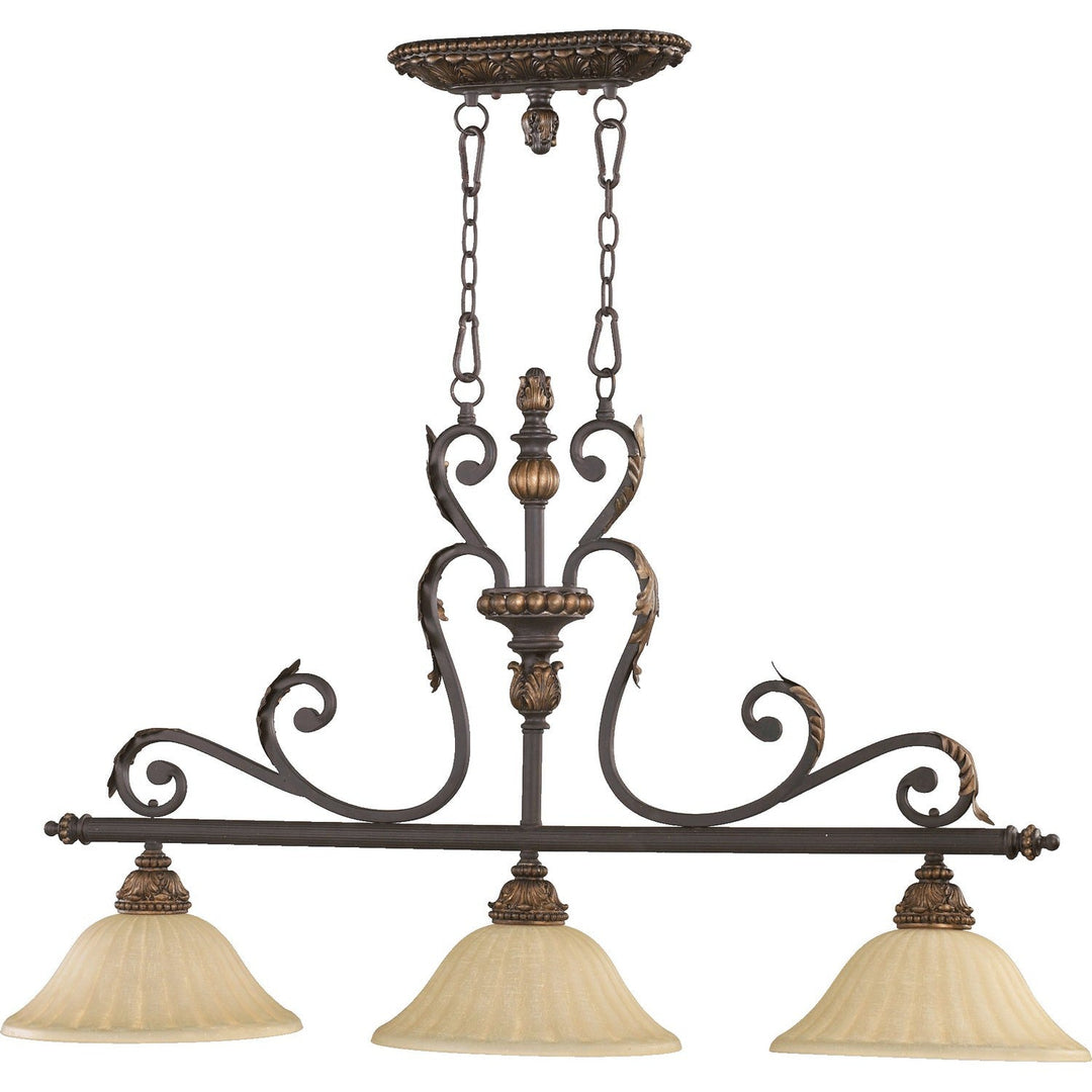 Quorum Rio Salado 6557-3-44 Pendant Light - Toasted Sienna With Mystic Silver
